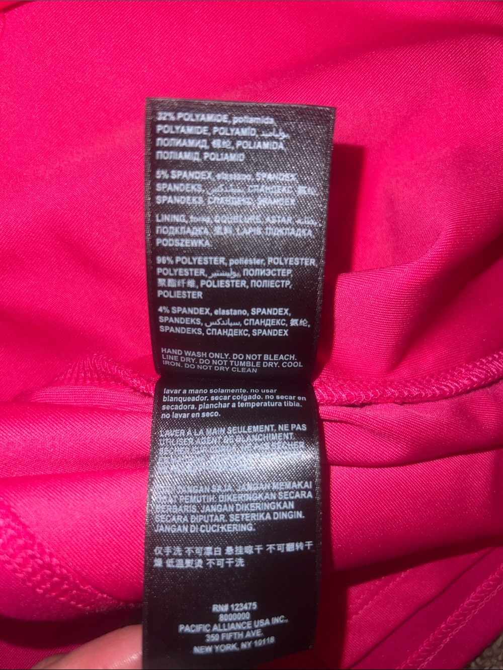 Bebe Hot Pink Long Sleeve Bodycon Dress with Chain Detail - Picture 5 of 5